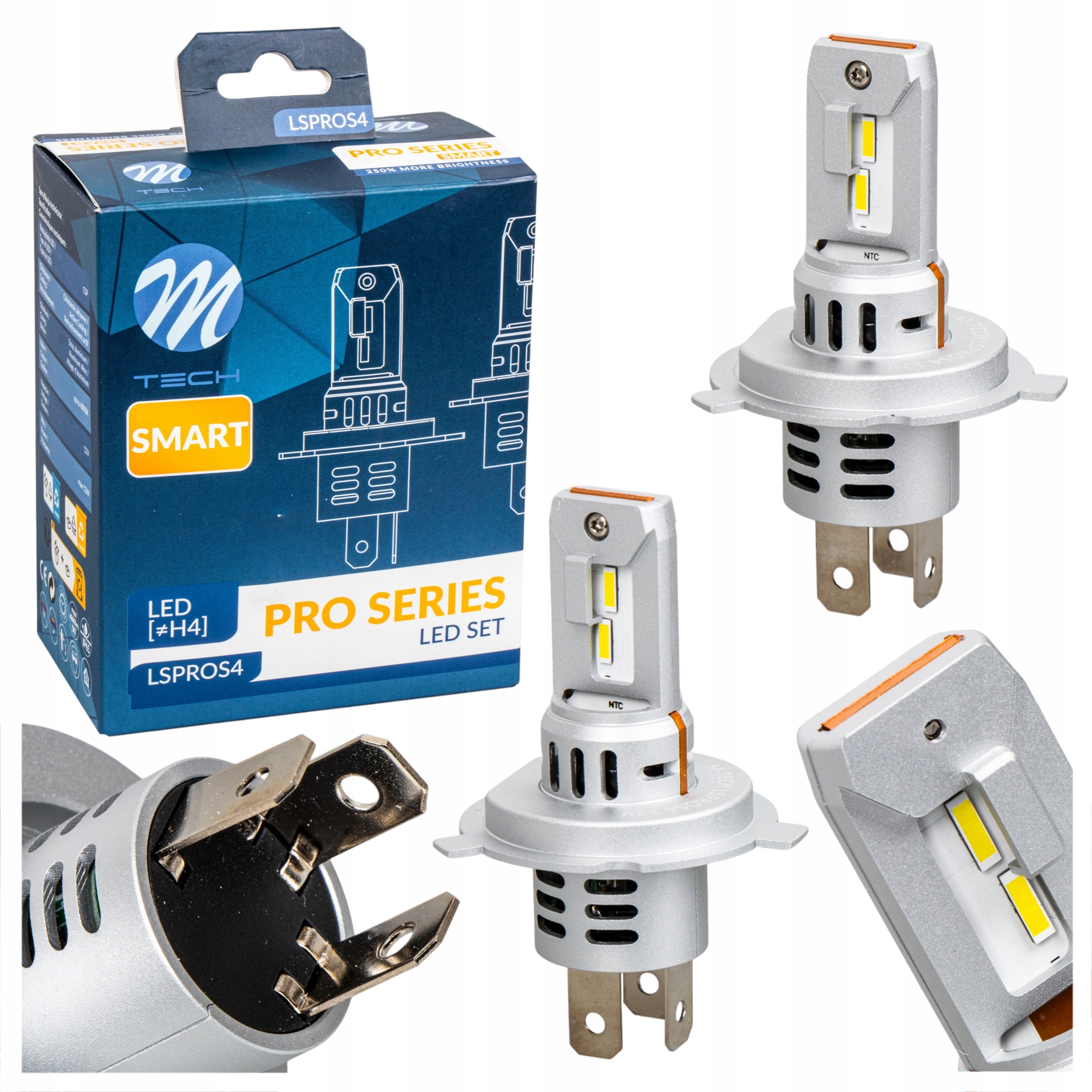 Żarówka LED H4 LSPROS4 M-tech – Nowoczesne oświetlenie dla Twojego pojazdu
