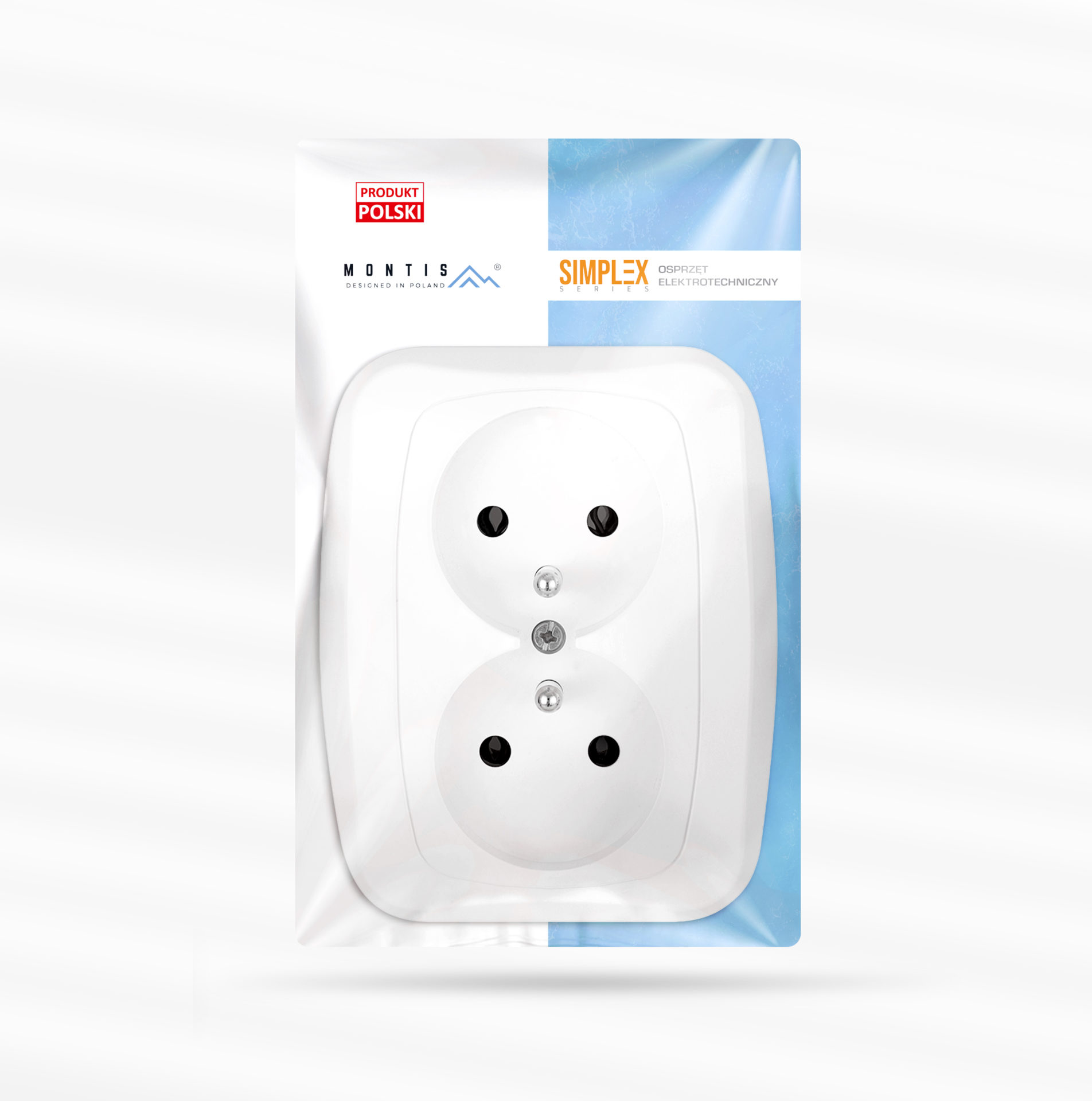 Montis Gniazdo wtyczkowe podwójne z uziemieniem PT-6A MONTIS SIMPLEX MT054Z – Elegancja i funkcjonalność w Twoim domu