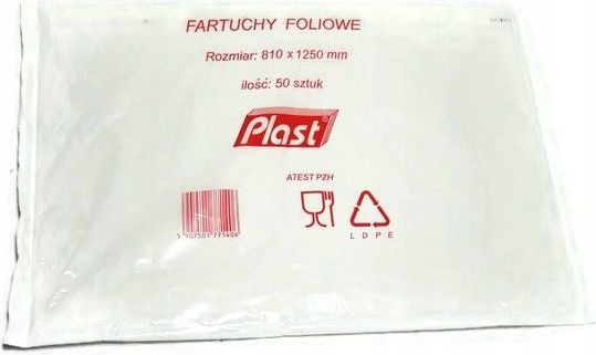 Fartuch Foliowy jednorazowy przedni 810x1250 50szt EAN (GTIN) 5907501771406