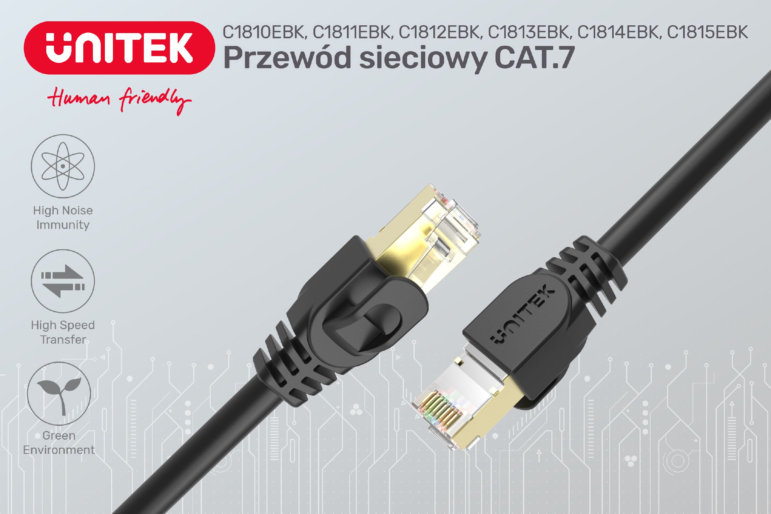 kabel lan 7 kat unitek przewód lan unitek
