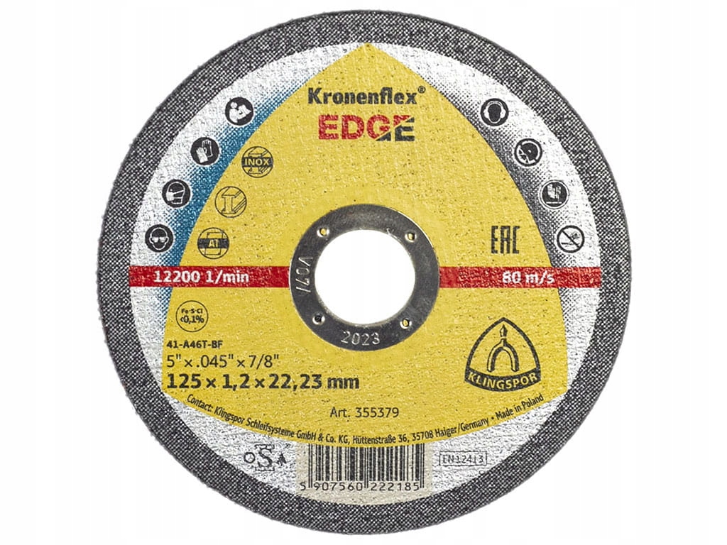 Tarcza do cięcia EDGE Special 125x1,2mm – Wydajność i precyzja w każdym cięciu