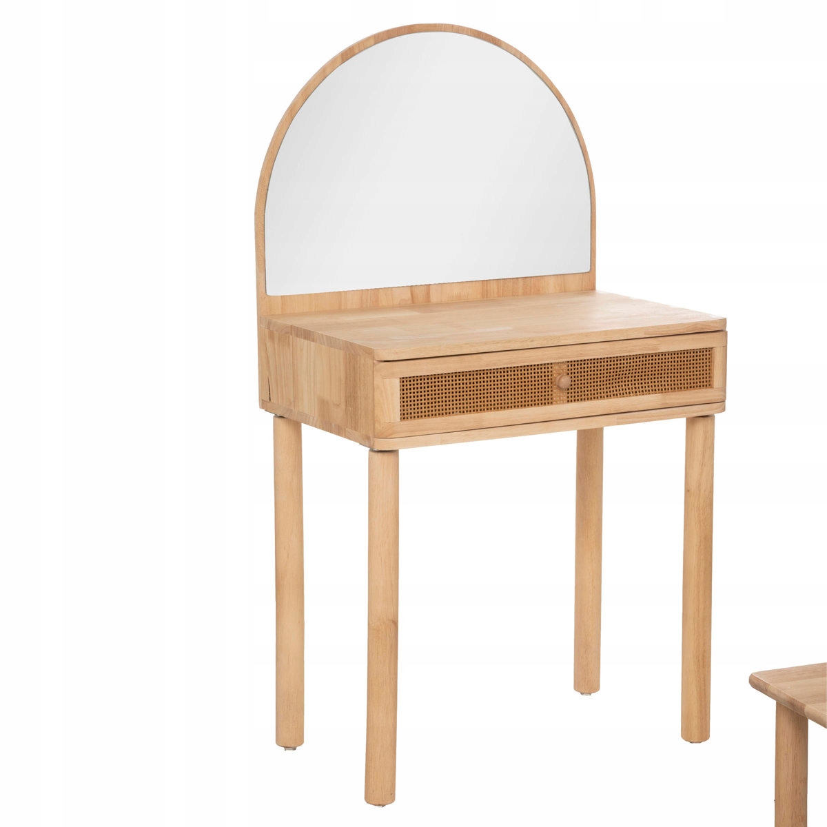 Elegancka toaletka z lustrem i taboretem