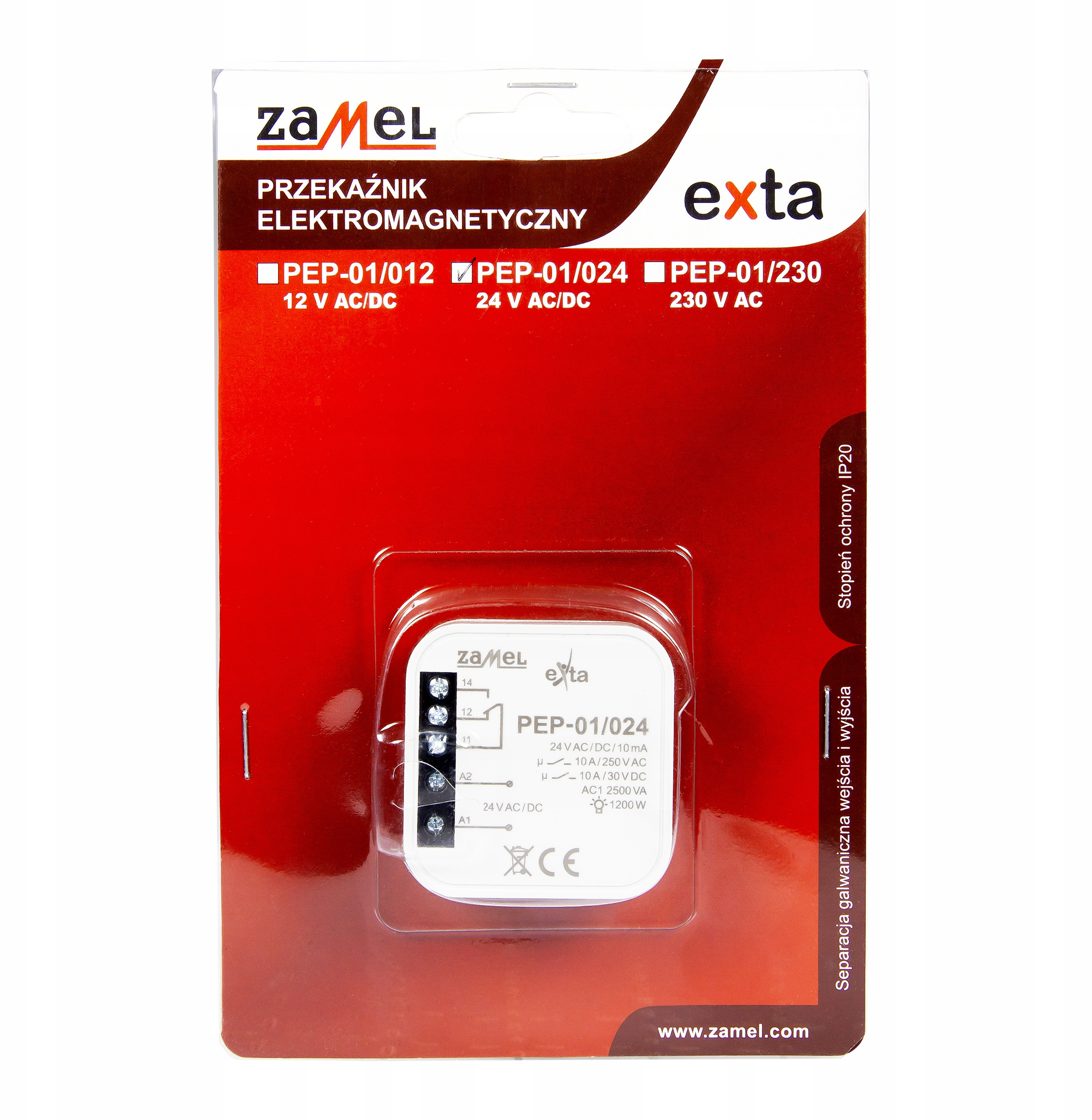 Zamel Przekaźnik elektromagnetyczny dopuszkowy 24VAC/DC 10A PEP-01/024 – Niezawodne rozwiązanie dla Twojego domu