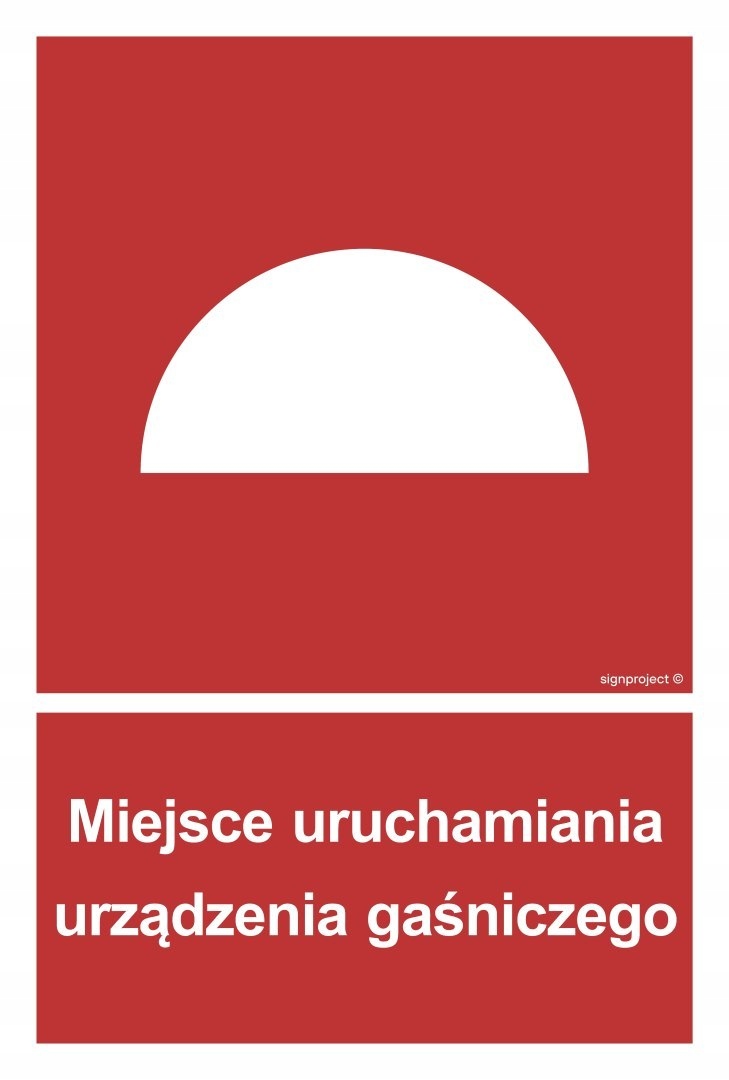 Znak BB003 - Miejsce uruchamiania urządzenia gaśniczego 100x148 mm
