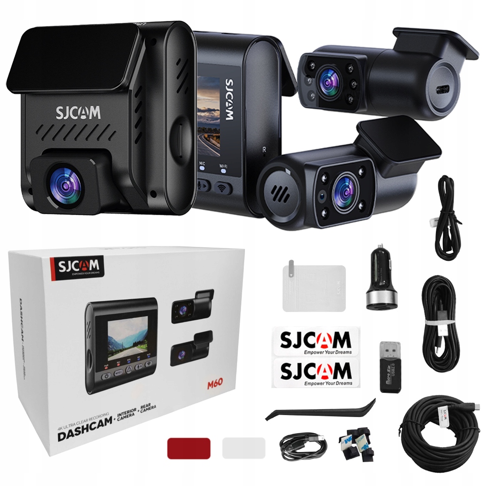 Kamera SJCAM SJDASH M60 CZARNY – Wideo rejestrator samochodowy z 3 kamerami