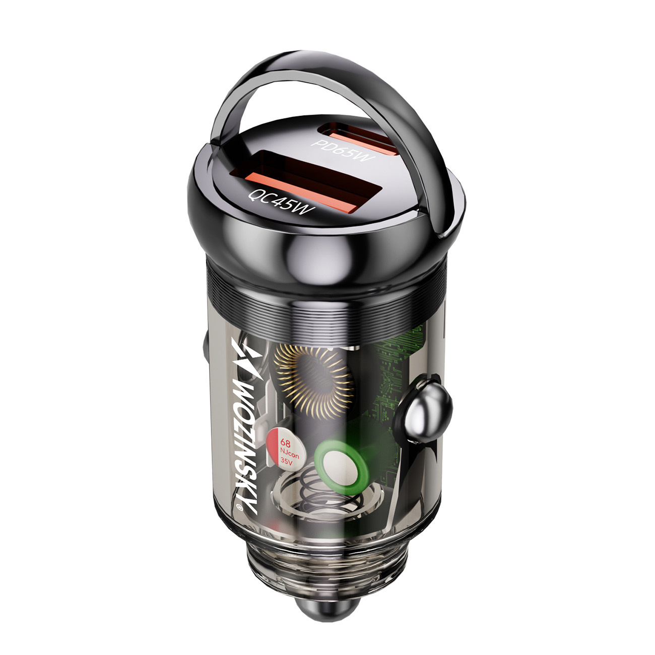 Wozinsky Ładowarka 65W samochodowa USB-C PD 65W / USB-A 45W QC 3.0 – Szybkie ładowanie w podróży