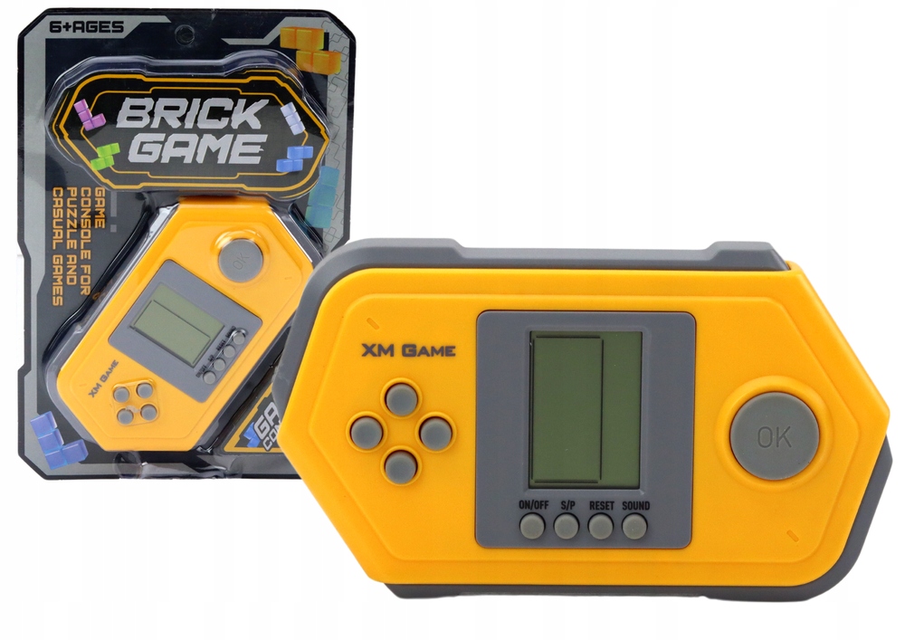 Gra Konsola Elektroniczna Tetris Brick Game Szaro - Żółta – Klasyczna zabawa dla dzieci