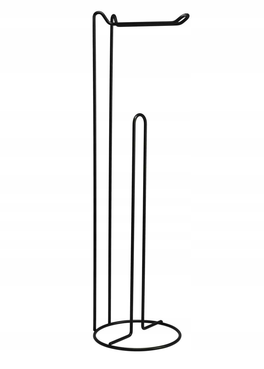 Stojak na papier toaletowy metalowy czarny 54 cm – Elegancki dodatek do Twojej łazienki