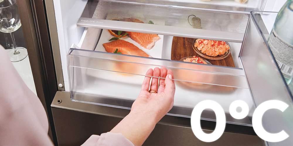 Funkcja Fresh Zone – Optymalne warunki dla owoców i warzyw