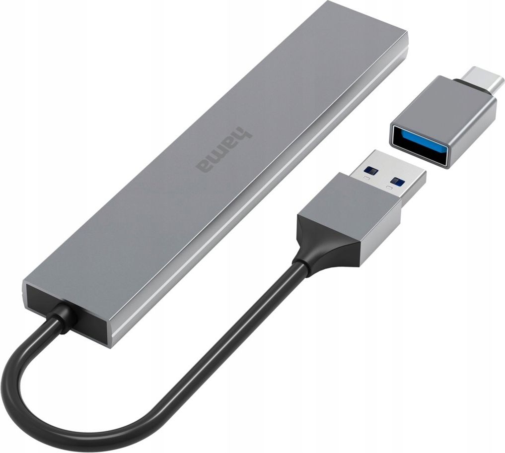 Hub rozdzielacz Hama 4 x USB + adapter USB C EAN (GTIN) 4047443497666