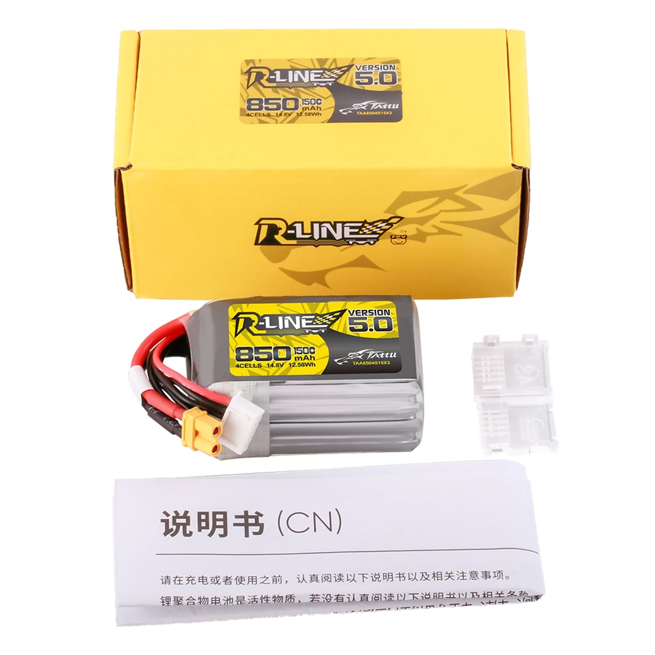 Tattu R-Line Wersja 5.0 850 mAh 14,8 V 4S1P 150C XT30U-F – Akumulator dla profesjonalnych dronów FPV