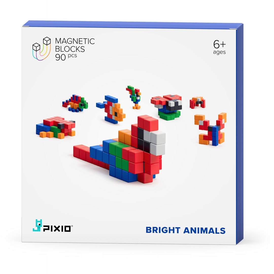 Klocki magnetyczne Pixio Bright Animals 90 – Kreatywna zabawa dla dzieci