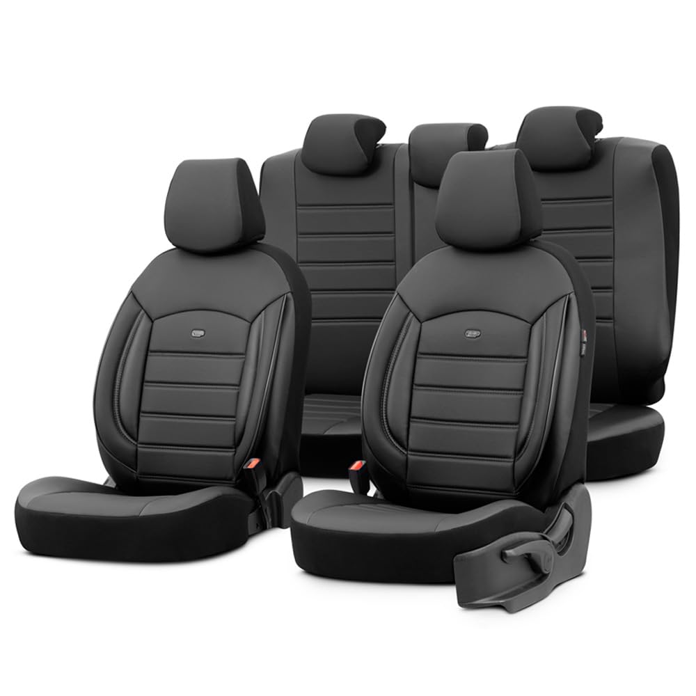 Komplet pokrowców na fotele samochodowe OTOM Inspire 3501 BLACK ECO-LEATHER* – Elegancja i ochrona w jednym