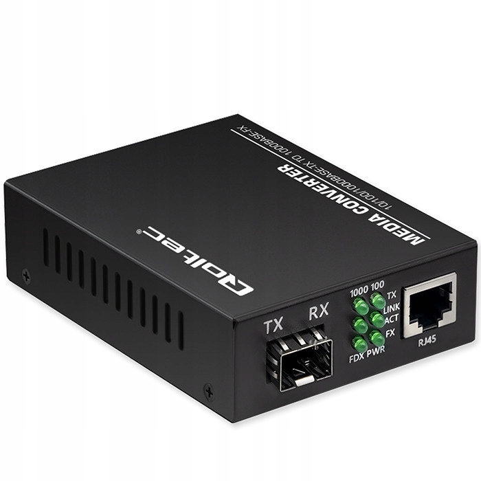 Switch niezarządzalny Qoltec Dwukierunkowy Media Konwerter 1x RJ45 1x SFP – Szybka i stabilna sieć