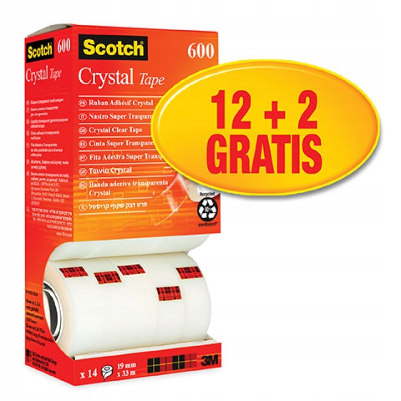 Taśma biurowa SCOTCH® Crystal (6-1933R14) – Niezawodne rozwiązanie dla Twojego biura