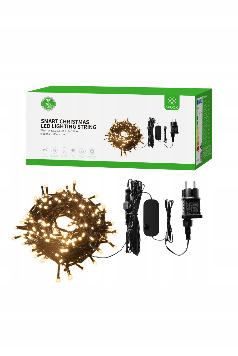 Lampki choinkowe WiFi WOOX R5170 – Stwórz magiczną atmosferę świąteczną