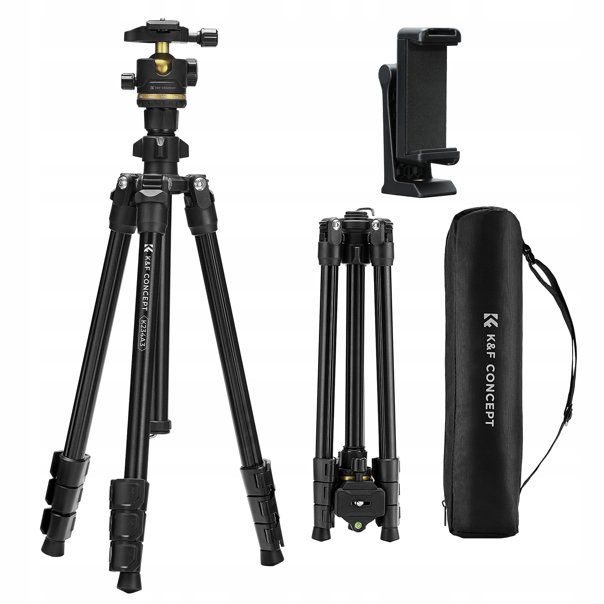 Statyw K&F Concept K234A3 z głowicą kulową BH-36 – Idealny towarzysz dla fotografów i vlogerów