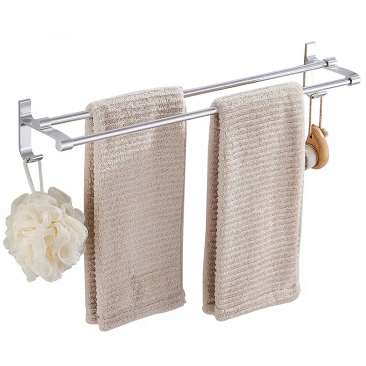AG987A Wieszak na ręczniki 60cm silver – Stylowy dodatek do Twojej łazienki