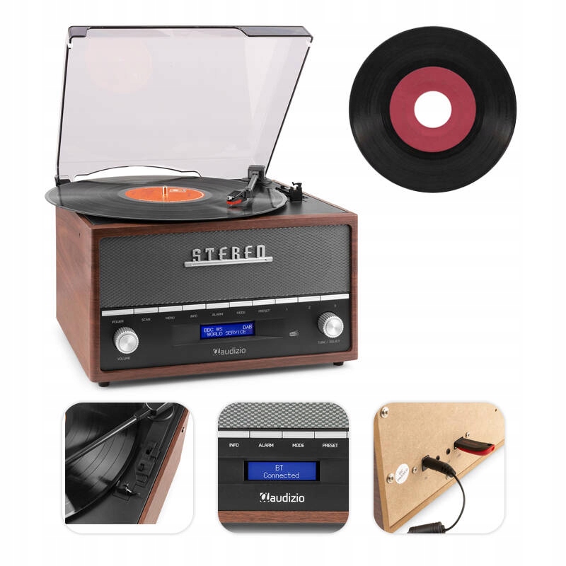 Gramofon retro Frisco z radiem DAB+ – Klasyka w nowoczesnym wydaniu