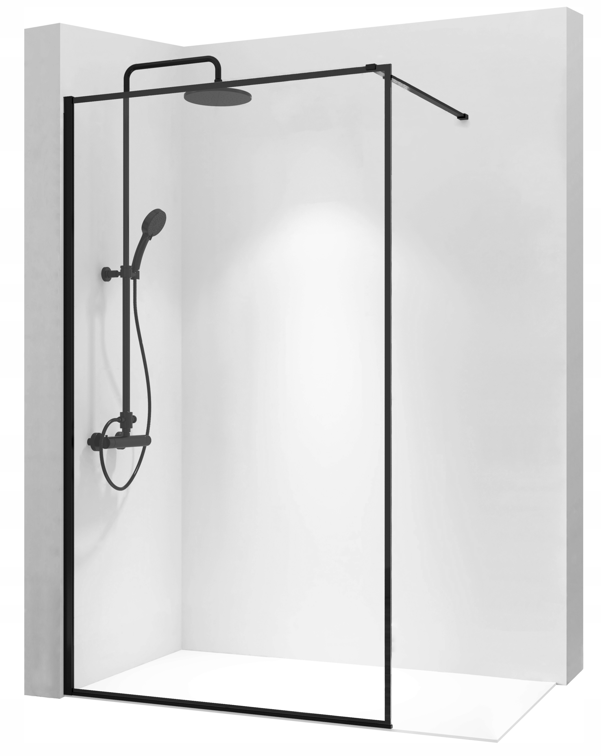 REA-K7631 Ścianka prysznicowa BLER BLACK 120X195 – Elegancja w Twojej łazience