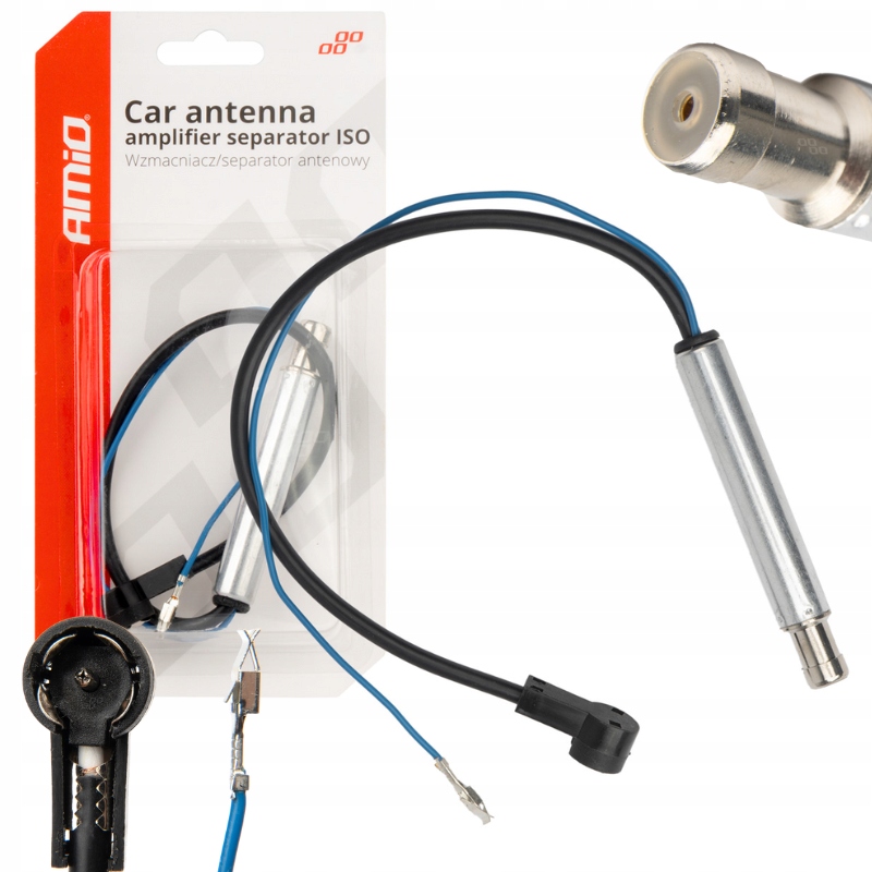 Wzmacniacz sygnału separator antenowy ISO AMIO-04131 – Czysty dźwięk w Twoim samochodzie