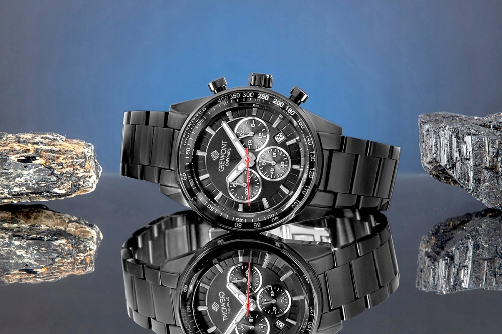 Zegarek Męski Giewont Chronograph Sapphire Czarny GW9140-B2 – Elegancja i funkcjonalność w jednym