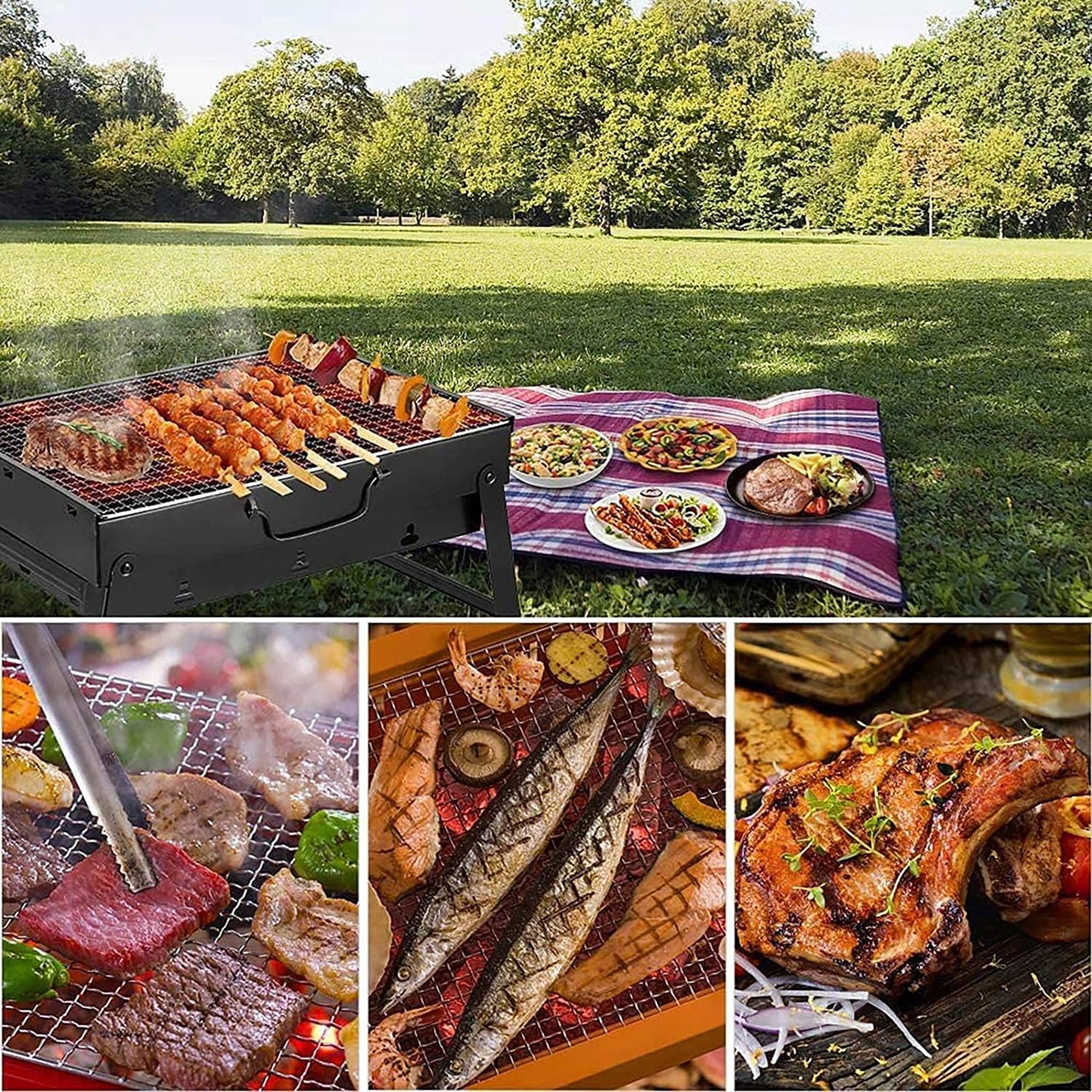 Przenośny grill węglowy – Idealny na kemping i biwak