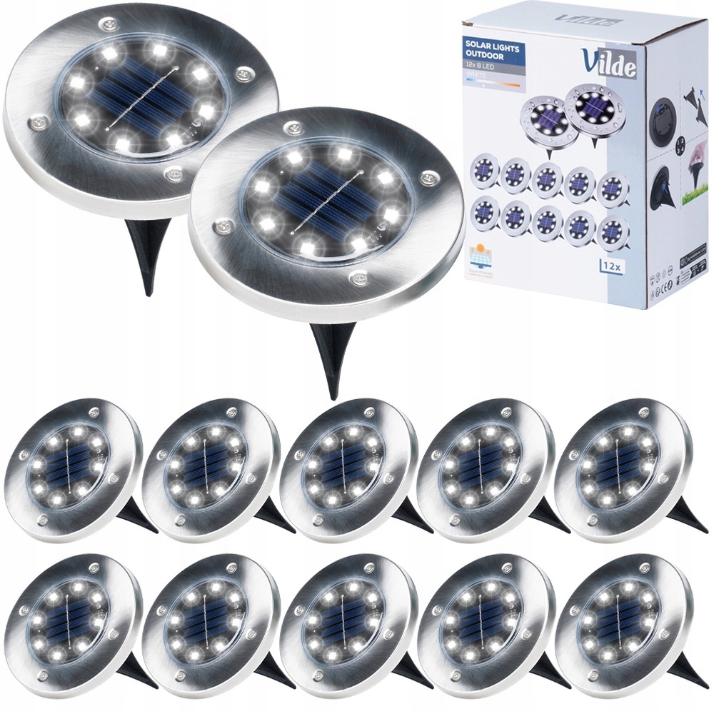 Zestaw 12 lampek solarnych LED – Idealne do dekoracji ogrodu i ścieżek