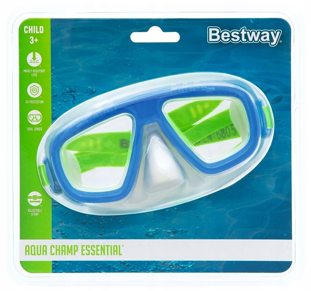Bestway Maska Okulary do pływania i snurkowania ZIELONE 22011 EDUKAMP – Idealna dla młodych odkrywców