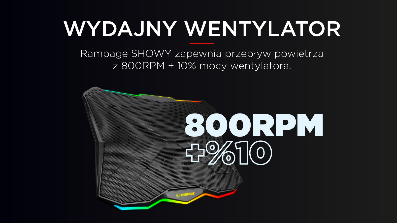 Rampage Showy AD-RC8 jest bardzo cichą podstawką chłodzącą 