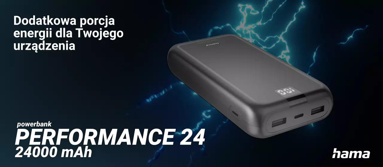 PowerPack Performance24 24000 mAh antracyt – kompaktowy powerbank z precyzyjnym wskaźnikiem pozostałej mocy