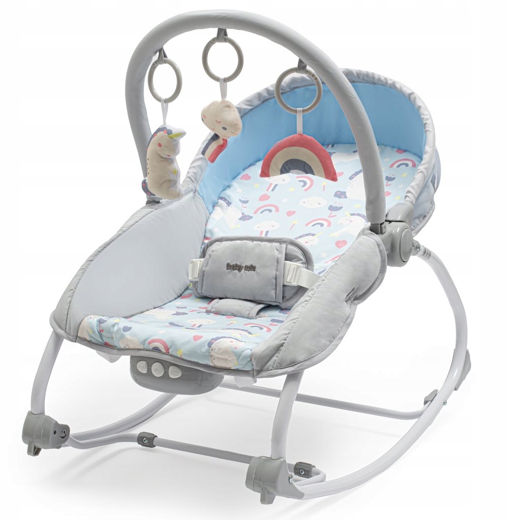 Leżaczek dziecięcy Baby Mix 53425 z wibracją Unicorn – Komfort i zabawa dla Twojego maluszka