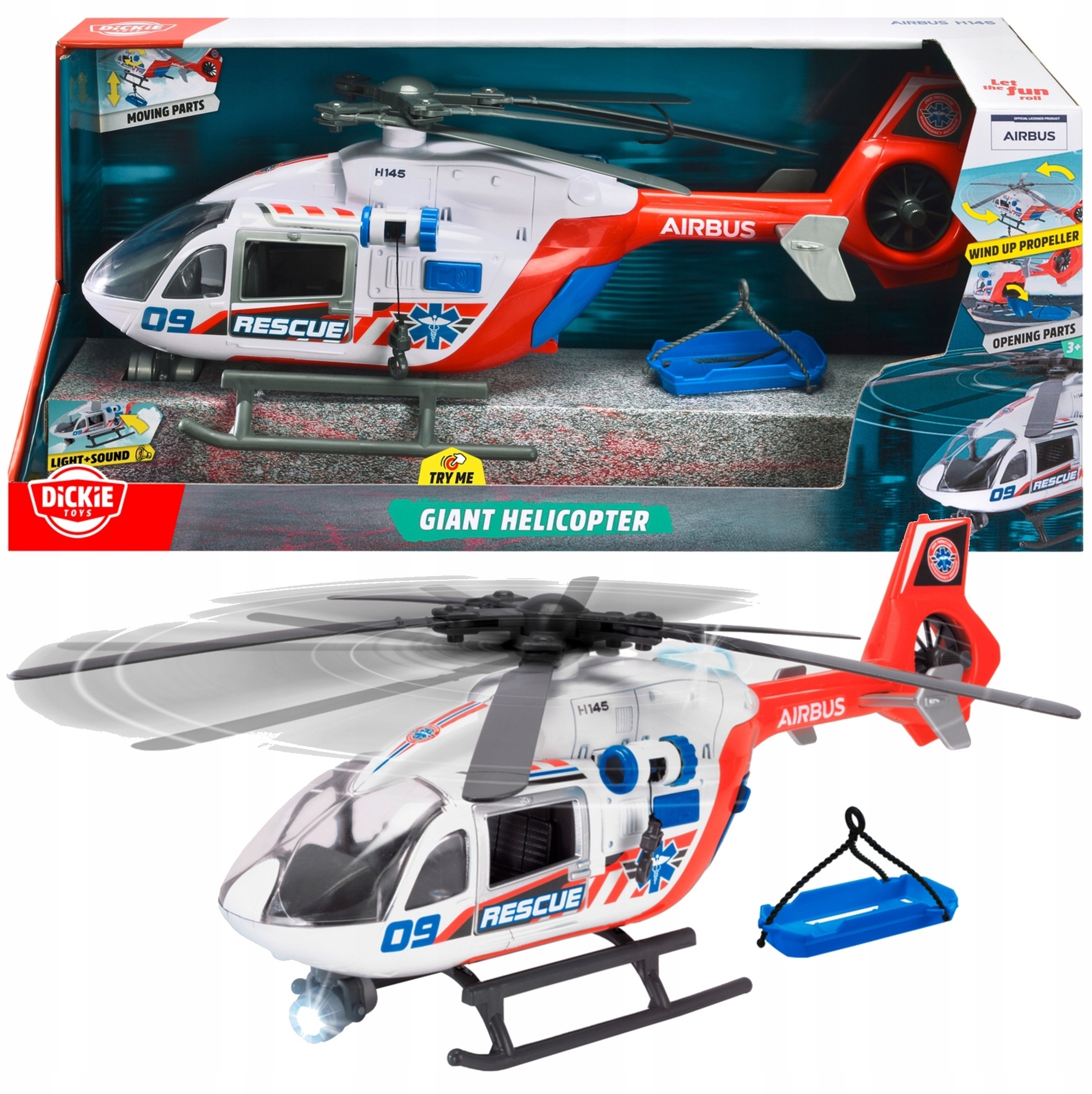 SOS Helikopter ratunkowy Airbus 54 cm – Interaktywna zabawa dla dzieci