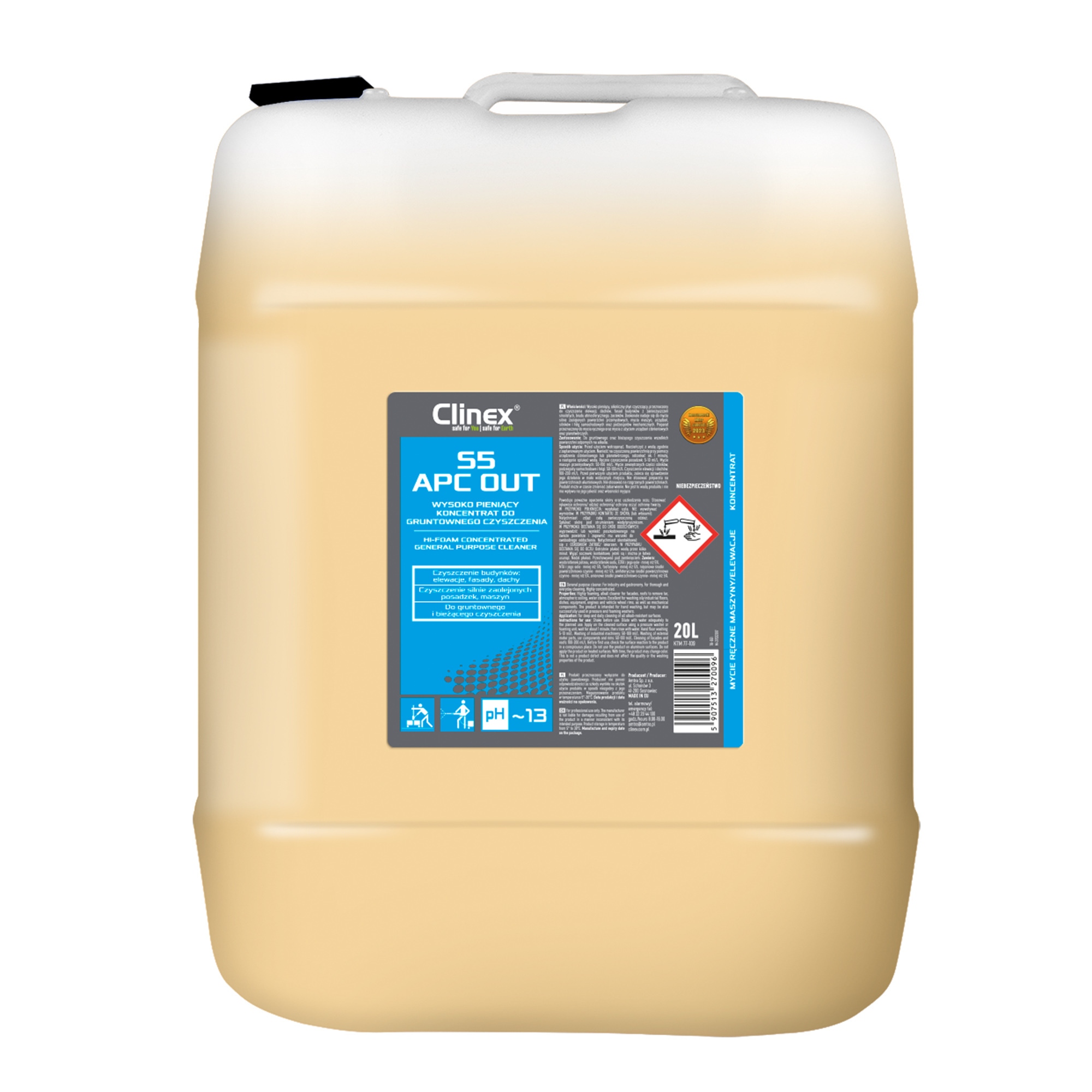 Uniwersalny płyn czyszczący do uporczywych zabrudzeń CLINEX S5 20L – Skuteczność
