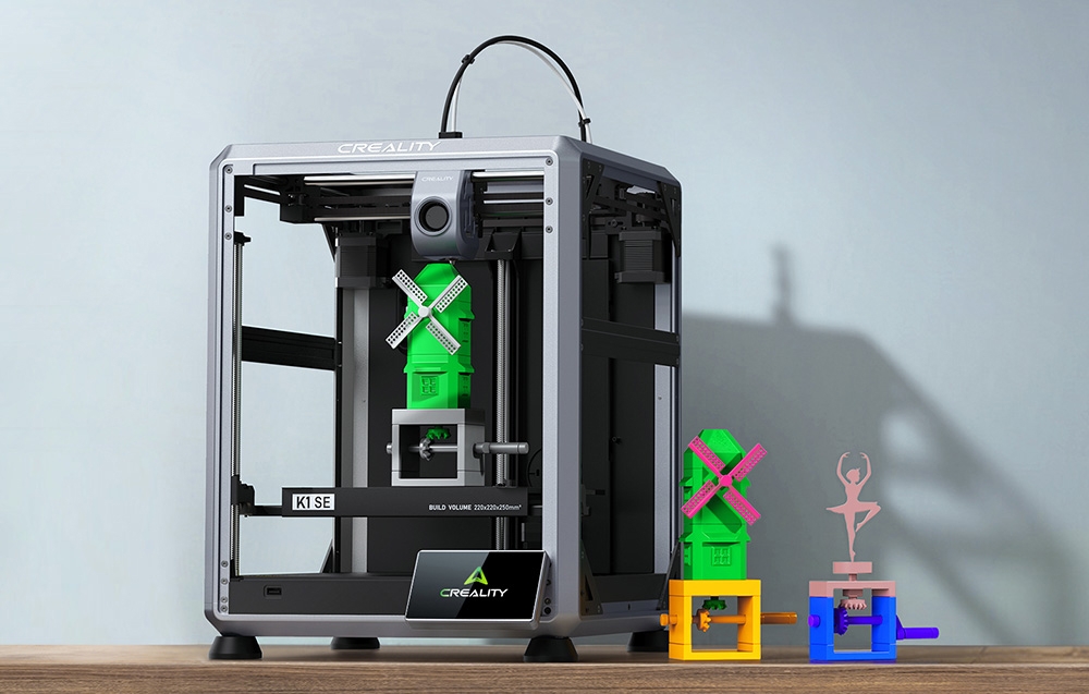 Drukarka 3D Creality K1-SE – szybka, precyzyjna i gotowa do działania - Podwójny napęd ekstrudera dla płynnego podawania filamentu