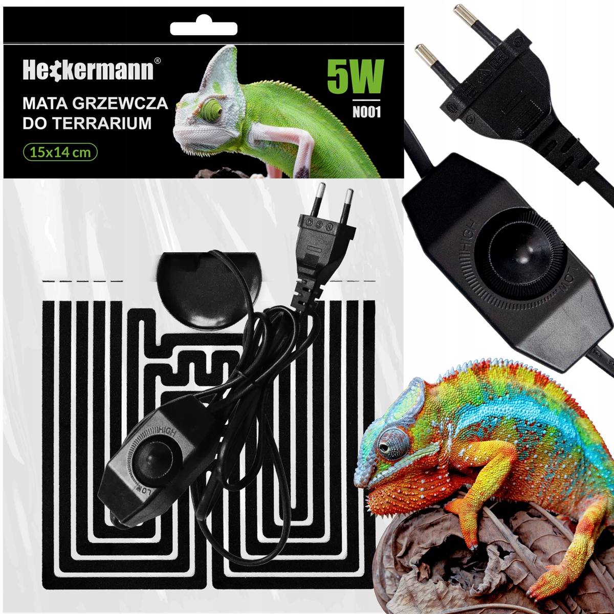 Mata Grzewcza Do Terrarium 15x14cm Heckermann N001 – Idealne rozwiązanie dla Twoich zwierząt