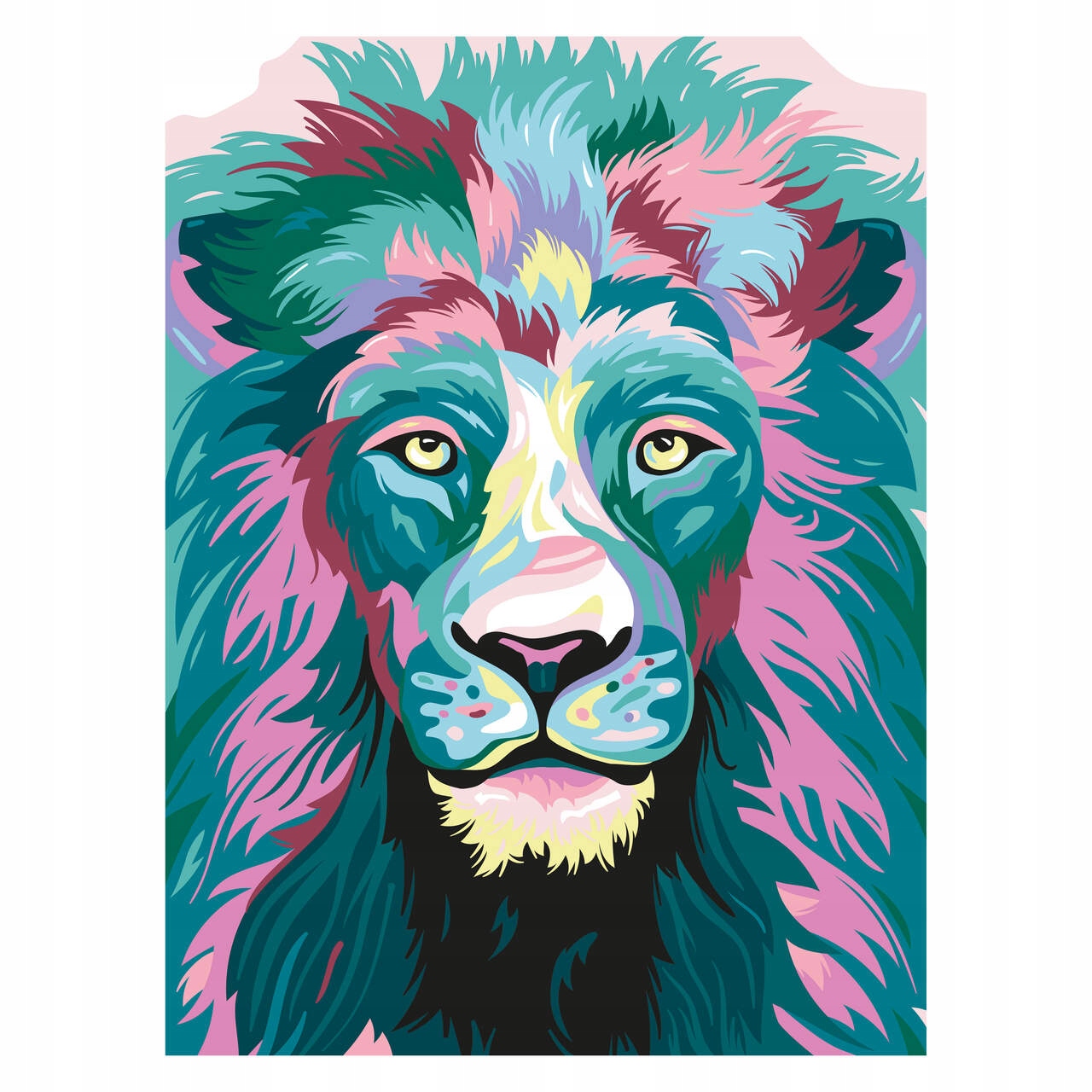 DUŻY ZESTAW DO MALOWANIA PO NUMERACH - ARTISTE - CURAGEOUS LION – Stwórz swoje dzieło sztuki