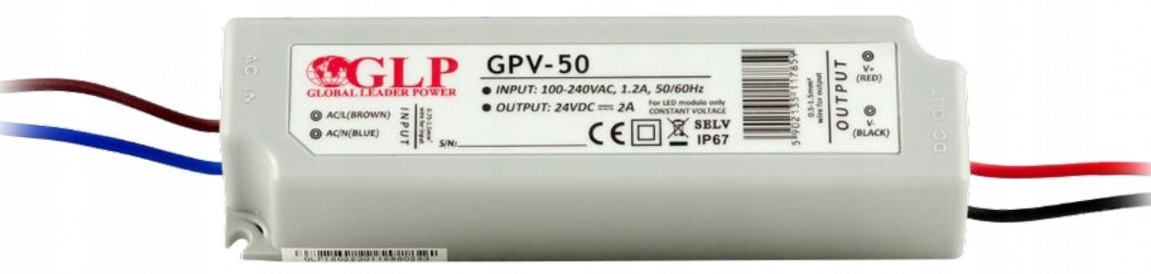 Mojeledy Zasilacz LED GPV 48W 24V DC IP67 – Wydajność i niezawodność w Twoim domu