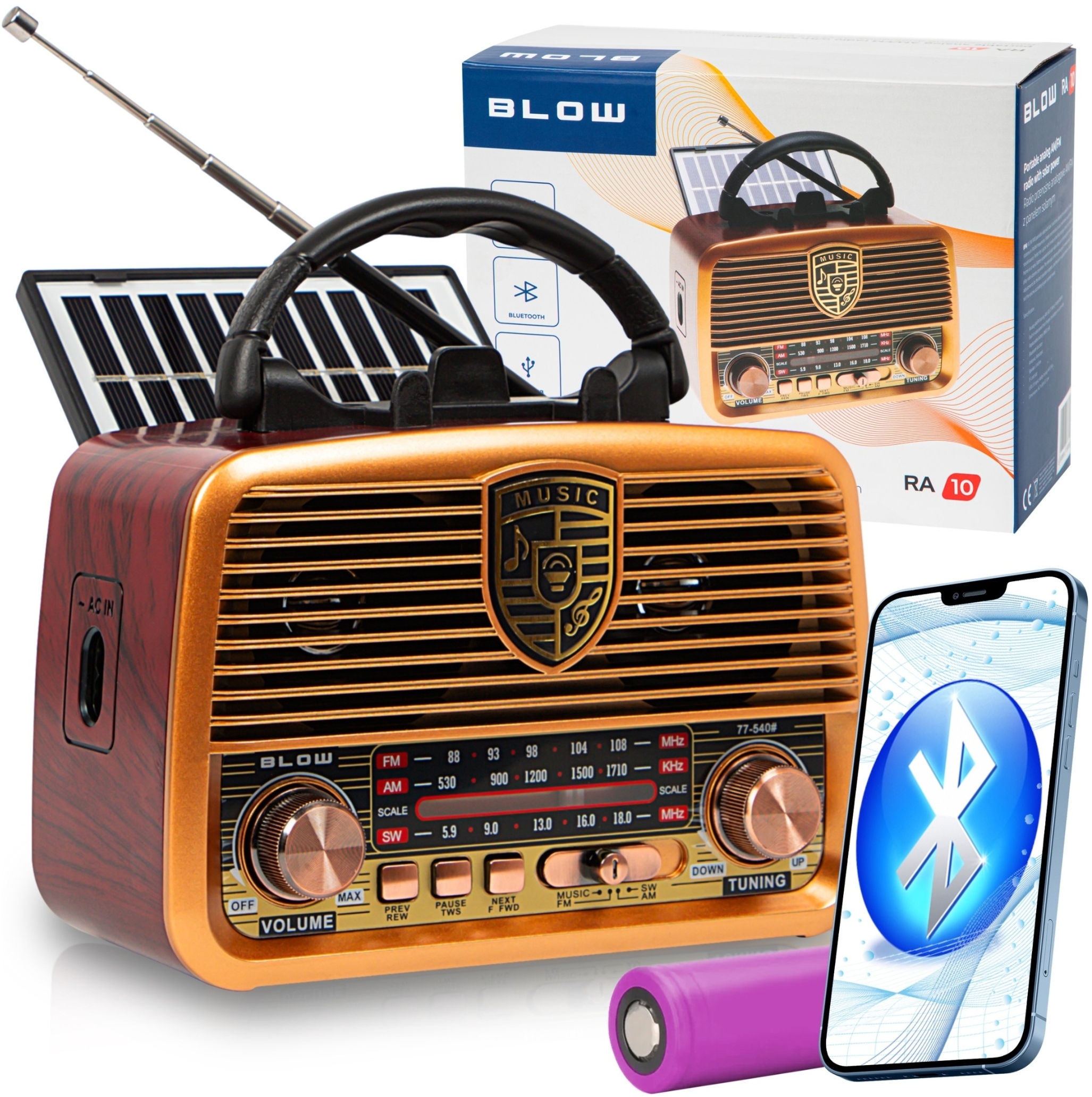 Radio przenośne analogowe AM/FM Bluetooth BLOW RA10 – Połączenie klasyki z nowoczesnością
