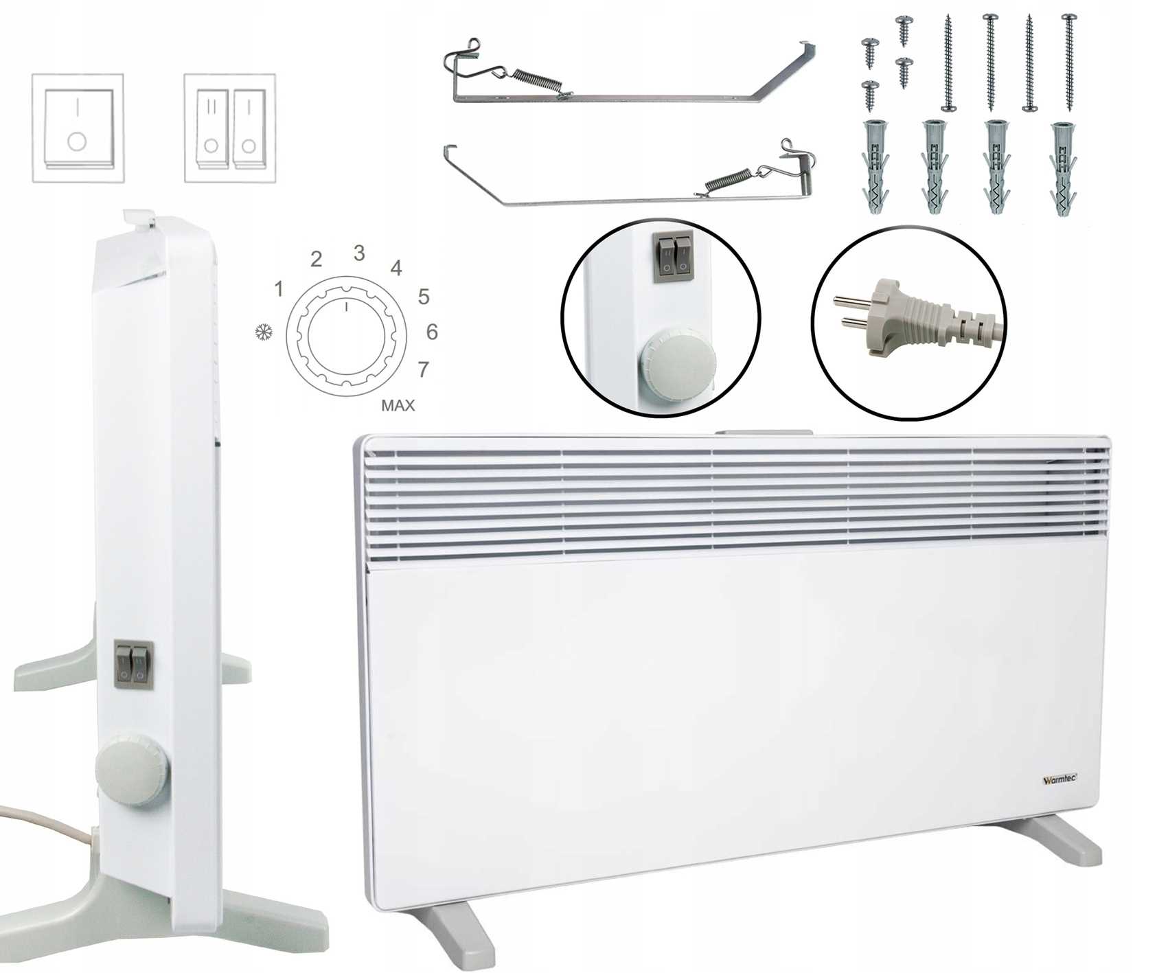 Estetyczny i solidny design grzejnika WARMTEC EWX-2000W