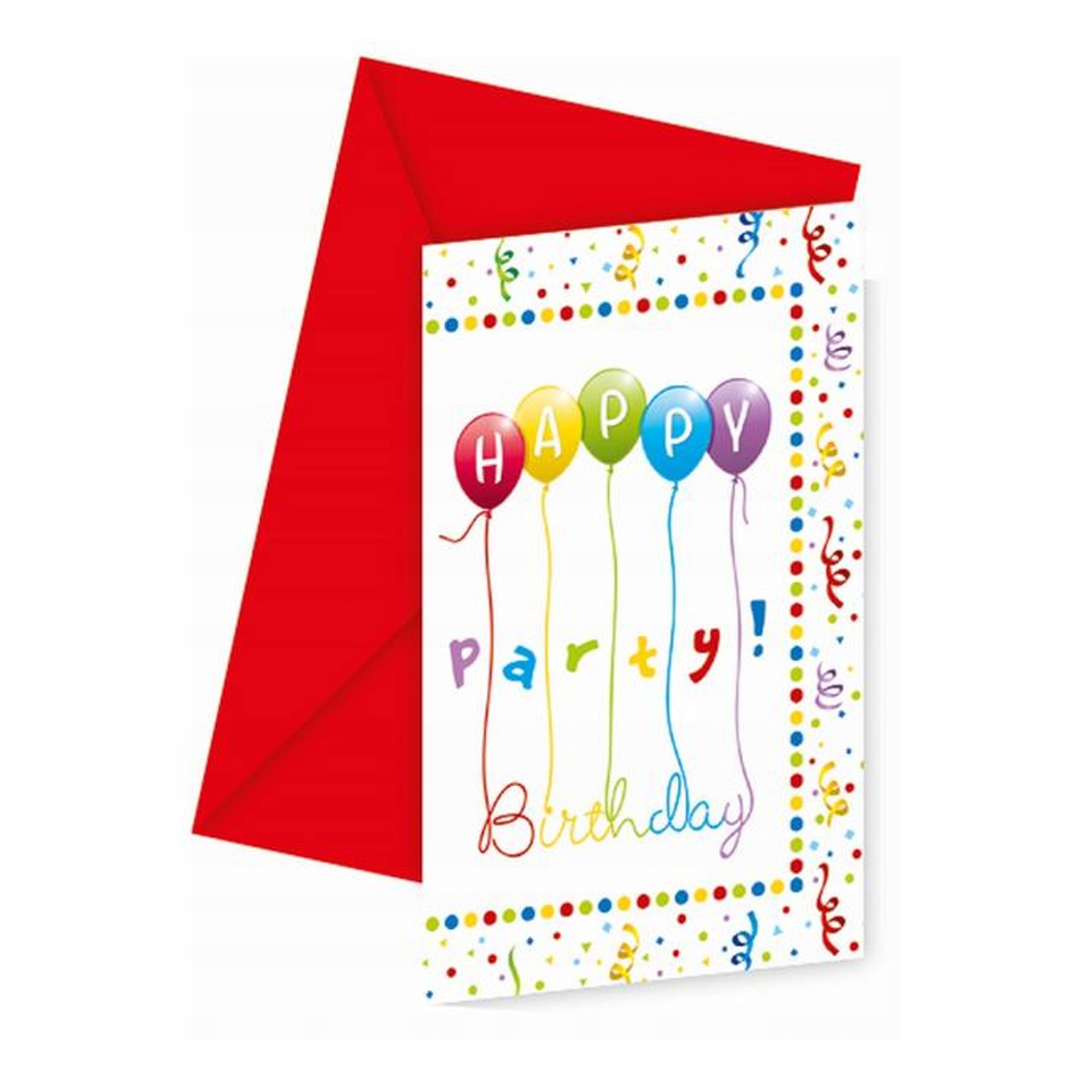 Motyw balonów i napisu 'Happy Birthday Party'
