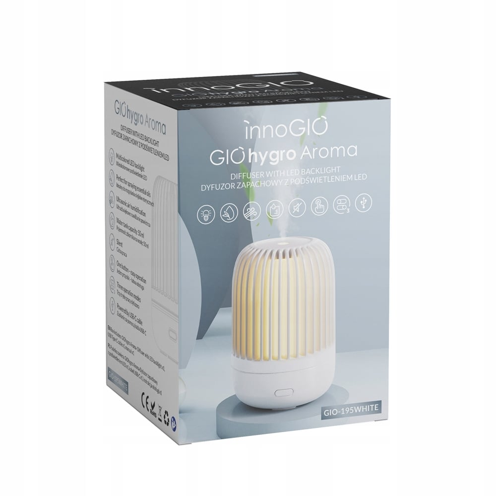 Dyfuzor zapachowy InnoGio GIOhygro Aroma – Stwórz idealny klimat w swoim domu