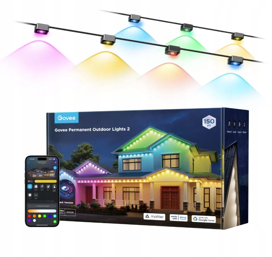 Govee H705E Permanent Outdoor Lights 2 30m – Oświetlenie LED do Twojego ogrodu