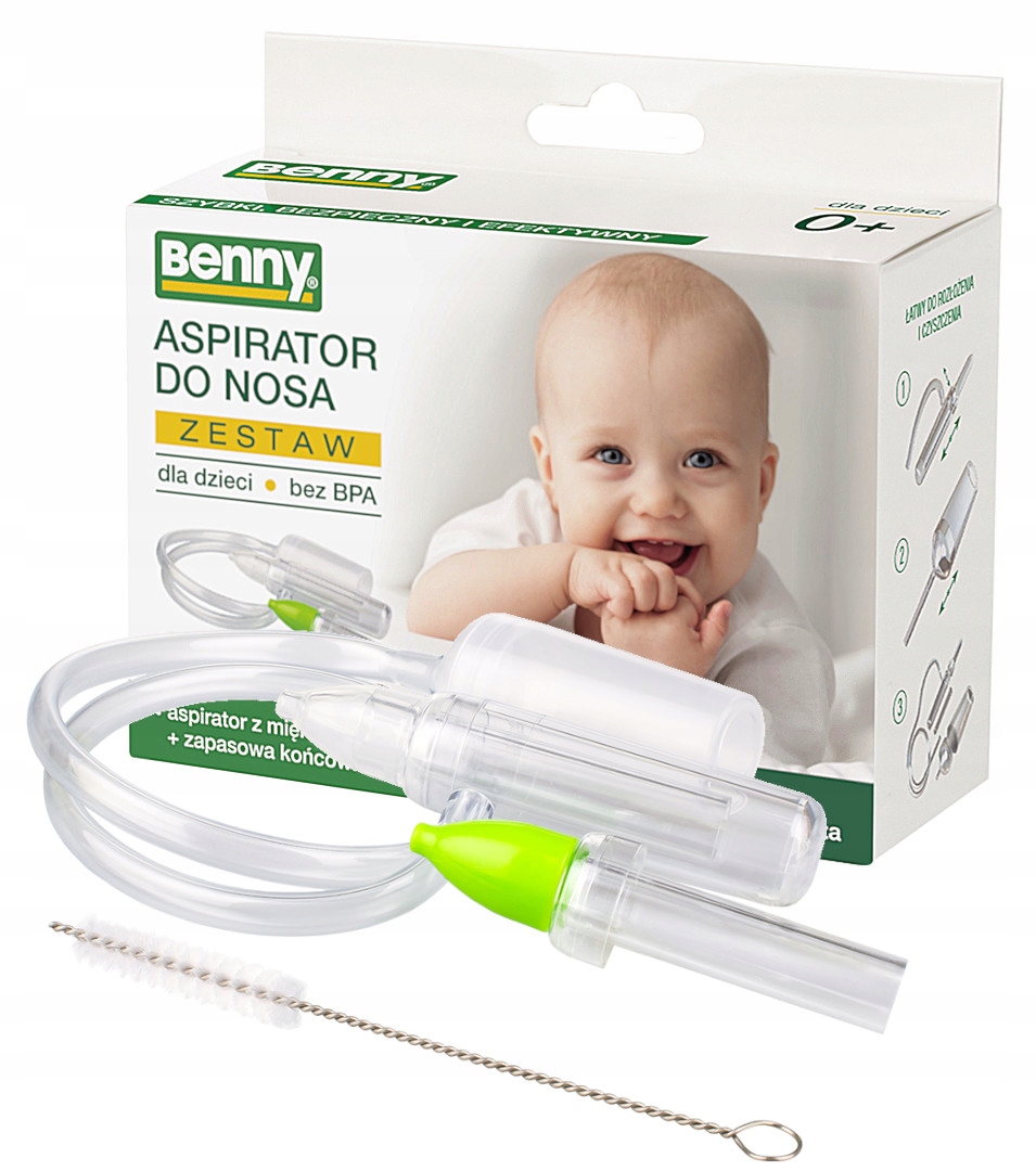 Aspirator do nosa Benny - Zestaw z 2 końcówkami dla zdrowia Twojego dziecka