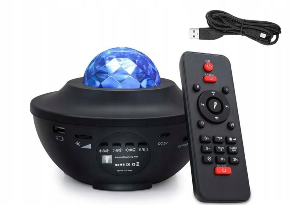 Wielokolorowe efekty świetlne i muzyka z Bluetooth