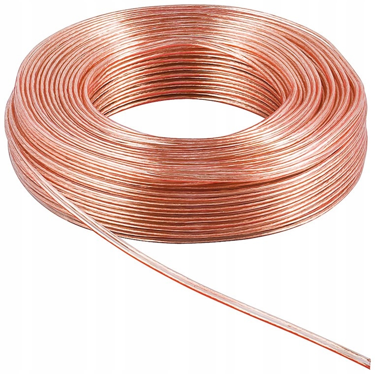 Kabel głośnikowy Goobay 2x 1,5 mm² – Przezroczysty, 50 m zwój