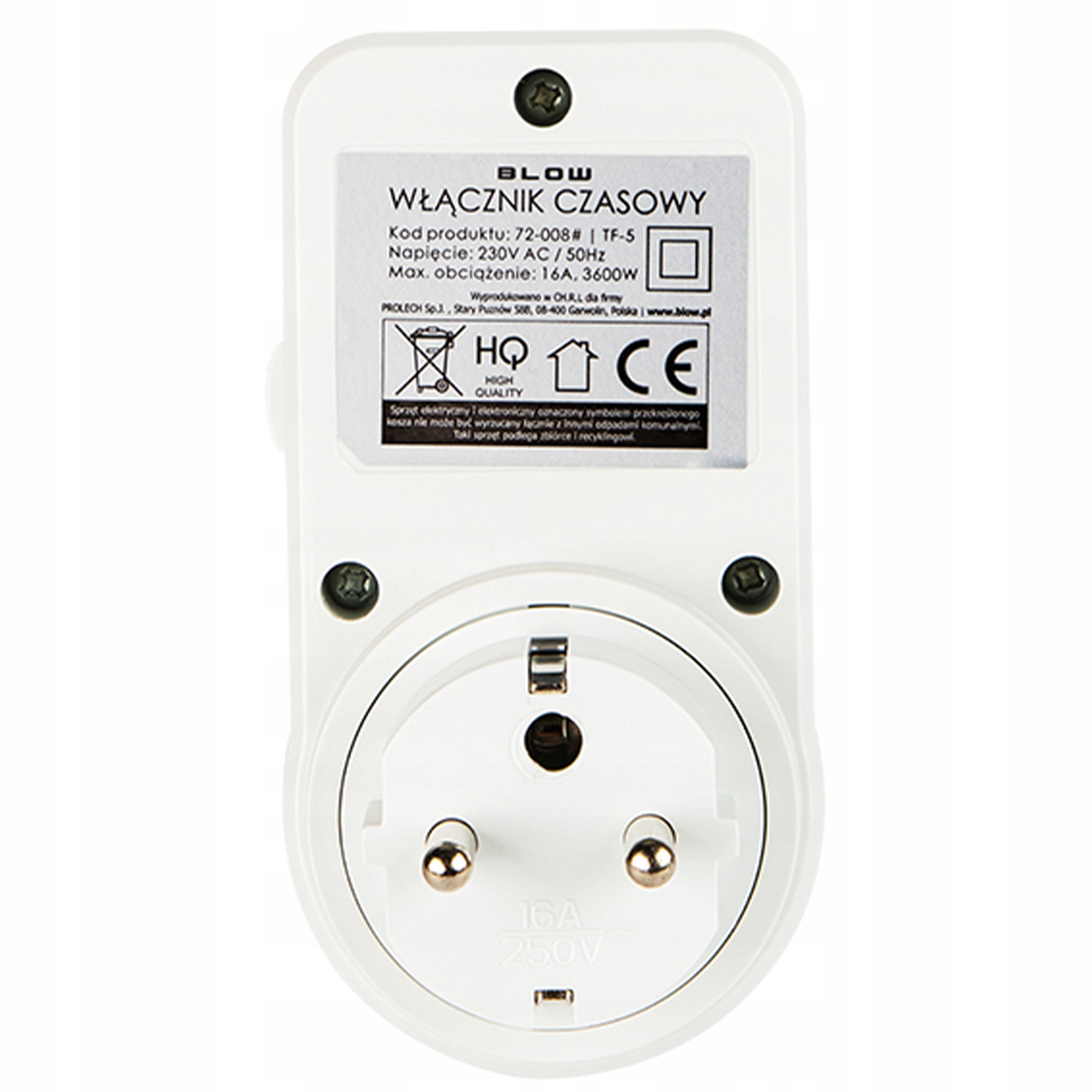 Wysoka wydajność – Maksymalne obciążenie 3600W (16A)