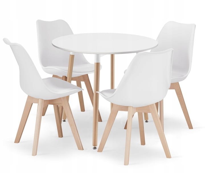 Zestaw stół okrągły KAMI 80cm + 4 krzesła MARK – Idealne do Twojego domu