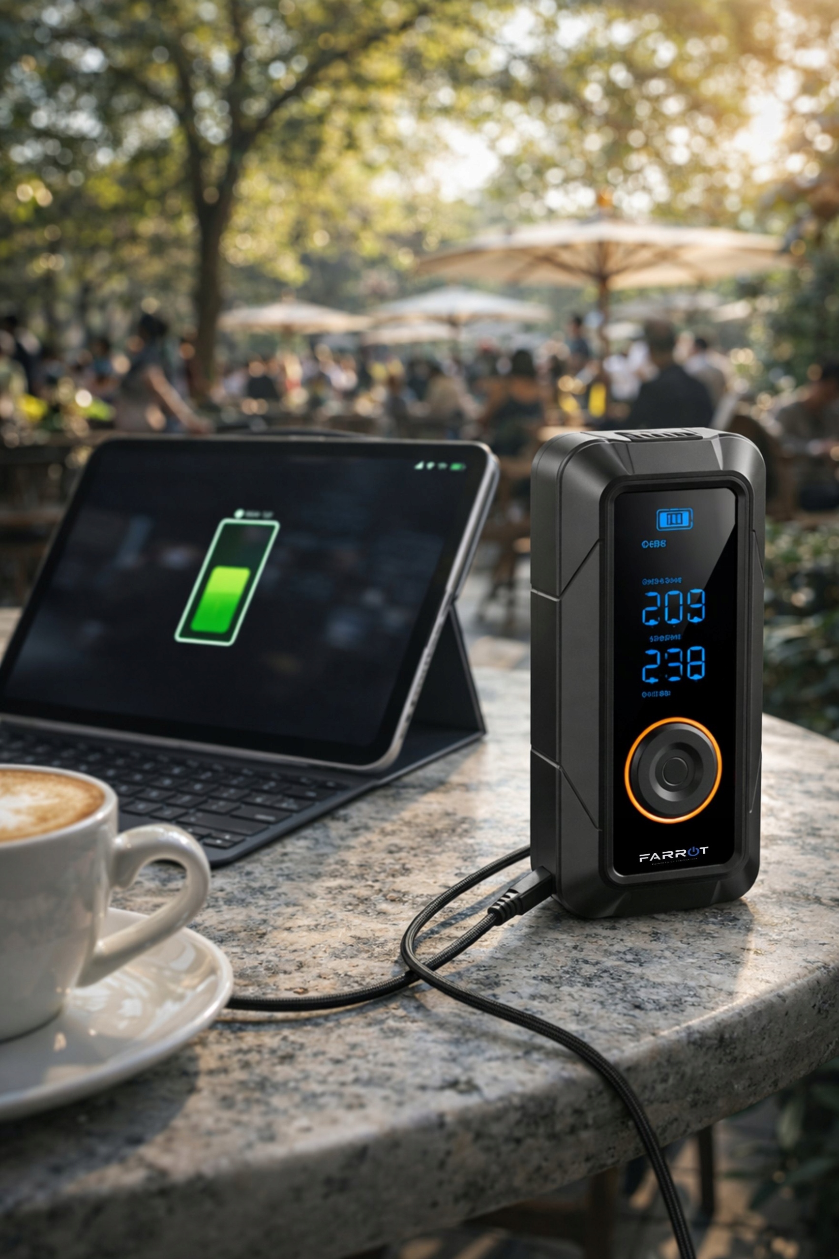 Funkcjonalność 3w1: Kompresor, Powerbank i Latarka LED