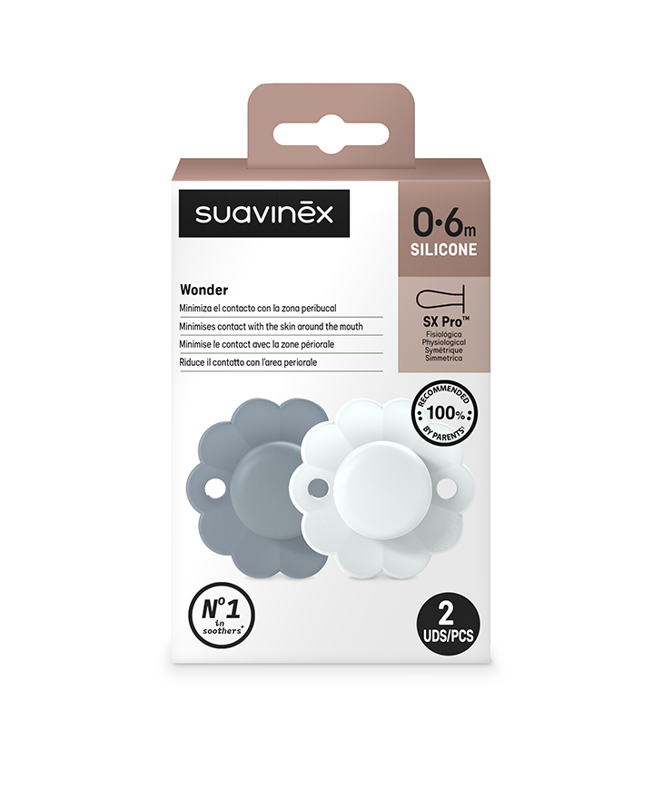 SUAVINEX - Smoczek fizjologiczny SX Pro silikonowy 0-6M w kolorze Lake Blue